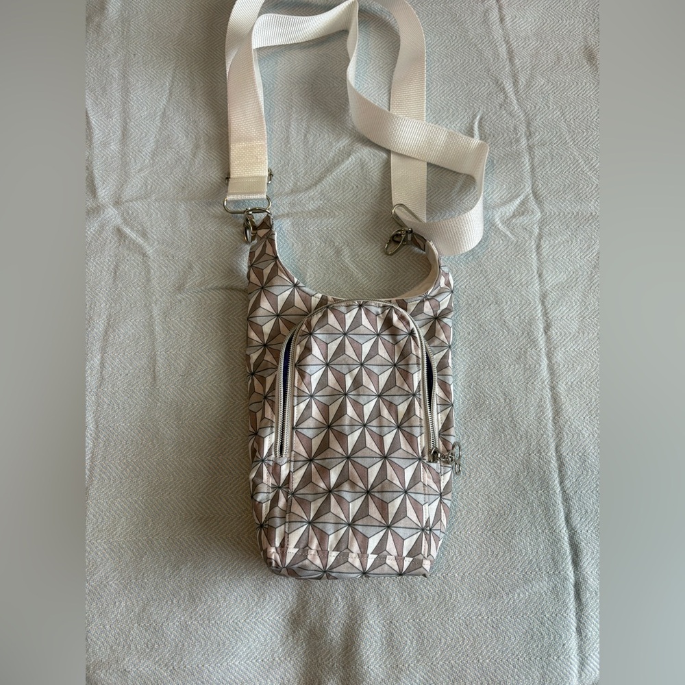 Epcot themed water bottle crossbody bag with pocket and cardholder